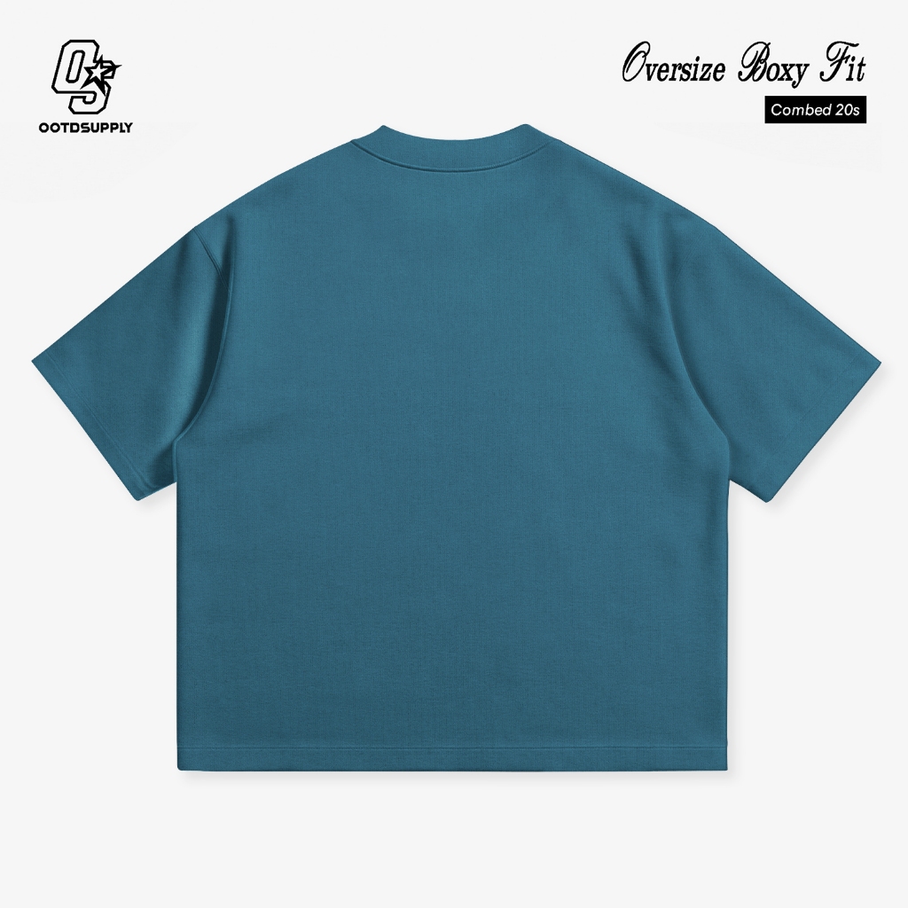 OOTDSUPPLY Boxy Fit Oversize Misery Blue Marinir | 20s Boxy Series | Tshirt Boxyfit l Kaos Boxy OS-OVZ-BX-048