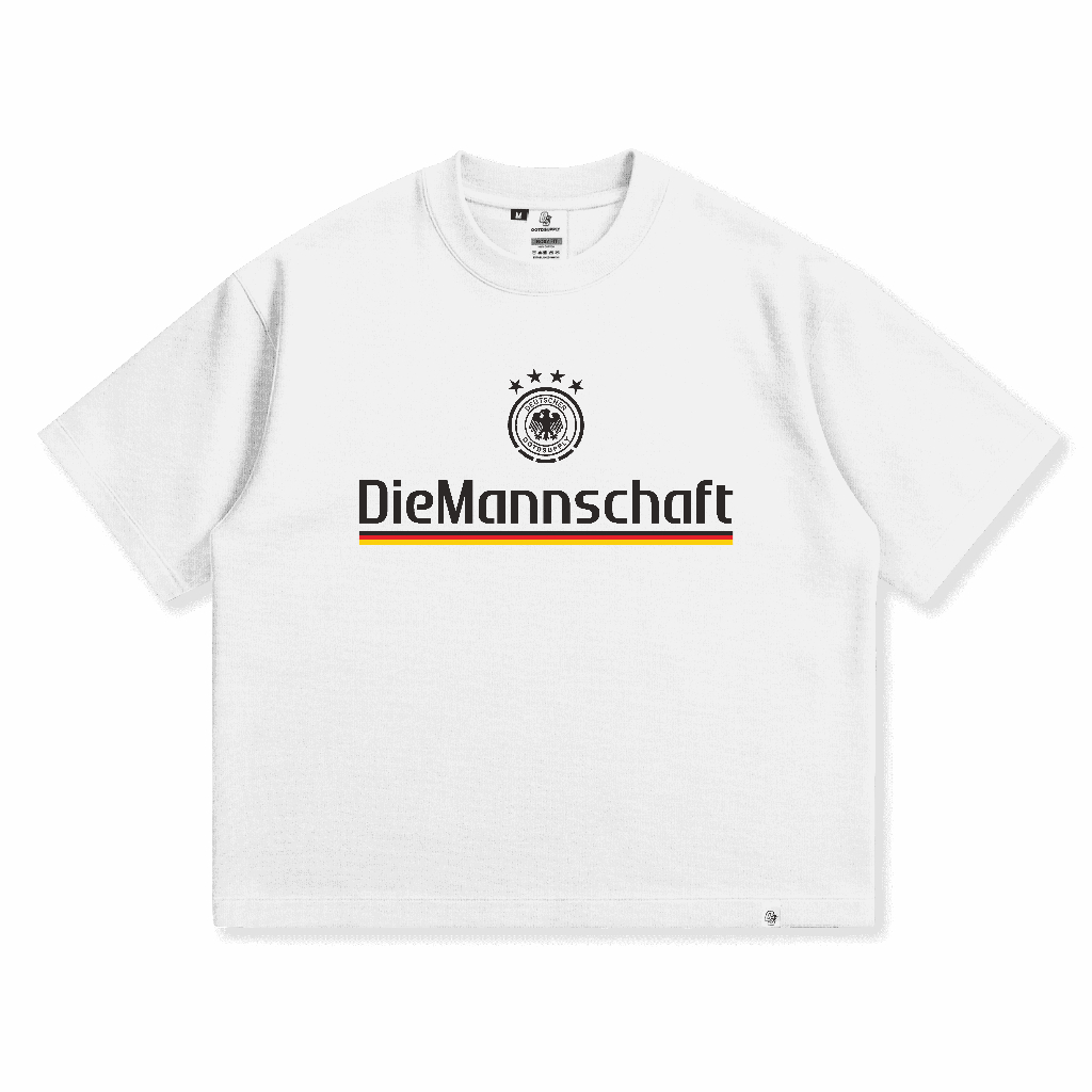 OOTDSUPPLY Boxy Fit Oversize Germany White  | 20s Boxy World Cup Series | Tshirt Boxyfit l Kaos Boxy OS-OVZ-BX-071