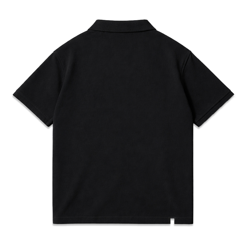 OOTDSUPPLY Polo Pique Zipper Almighty Embroidery Black l Polo Pique | Kemeja Unisex Regular Fit | Kaos Polo Premium Lacost I OS-PS-ZP-BLK-03E