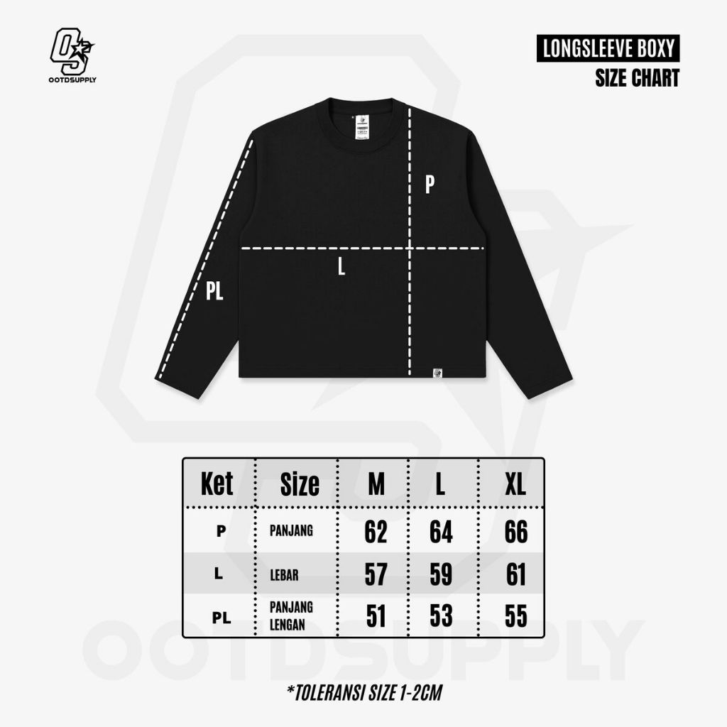 OOTDSUPPLY Longsleeve Boxy 20s Brazil Black l Oversize Boxy World Cups Series | T-Shirt Lengan Panjang l Kaos Panjang I Atasan Unisex | OS-LS-BX-015