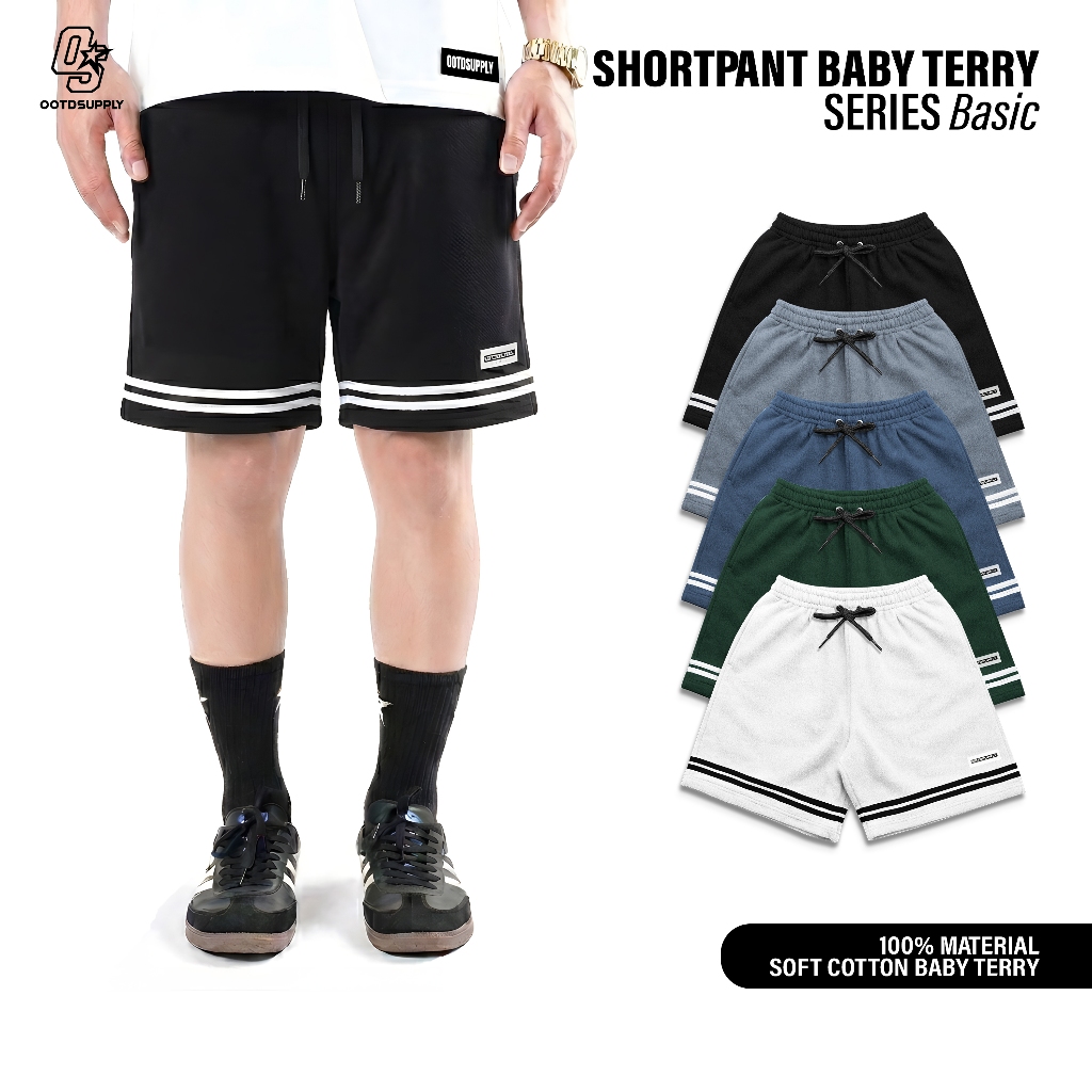OOTDSUPPLY Celana Pendek Basic l Celana Pendek | Celana Sport Baby Terry | SP-BT