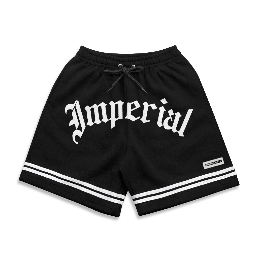 OOTDSUPPLY Celana Pendek Imperial Black & Light Grey l Celana Pendek | Celana Sport Baby Terry | OS-SP-BT-003