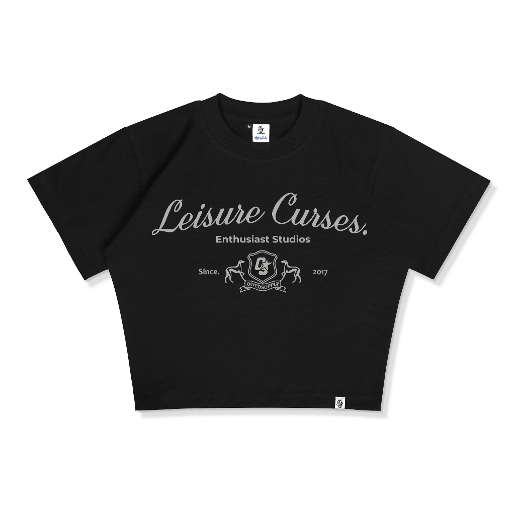 OOTDSUPPLY Croptee Fit Curse | Tshirt Croptee Slimfit | Atasan Wanita | Kaos Crop CSF024