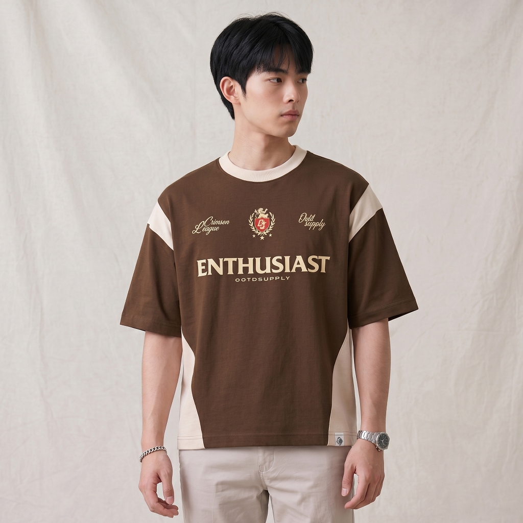 OOTDSUPPLY Oversize Boxy Slava Crimson Dark Brown Mocca l Tshirt Kaos Boxyfit | OS-OVZ-BX-SLA-003