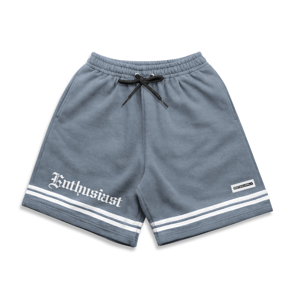 OOTDSUPPLY Celana Pendek Slogan Black & Light Grey l Celana Pendek | Celana Sport Baby Terry | OS-SP-BT-004