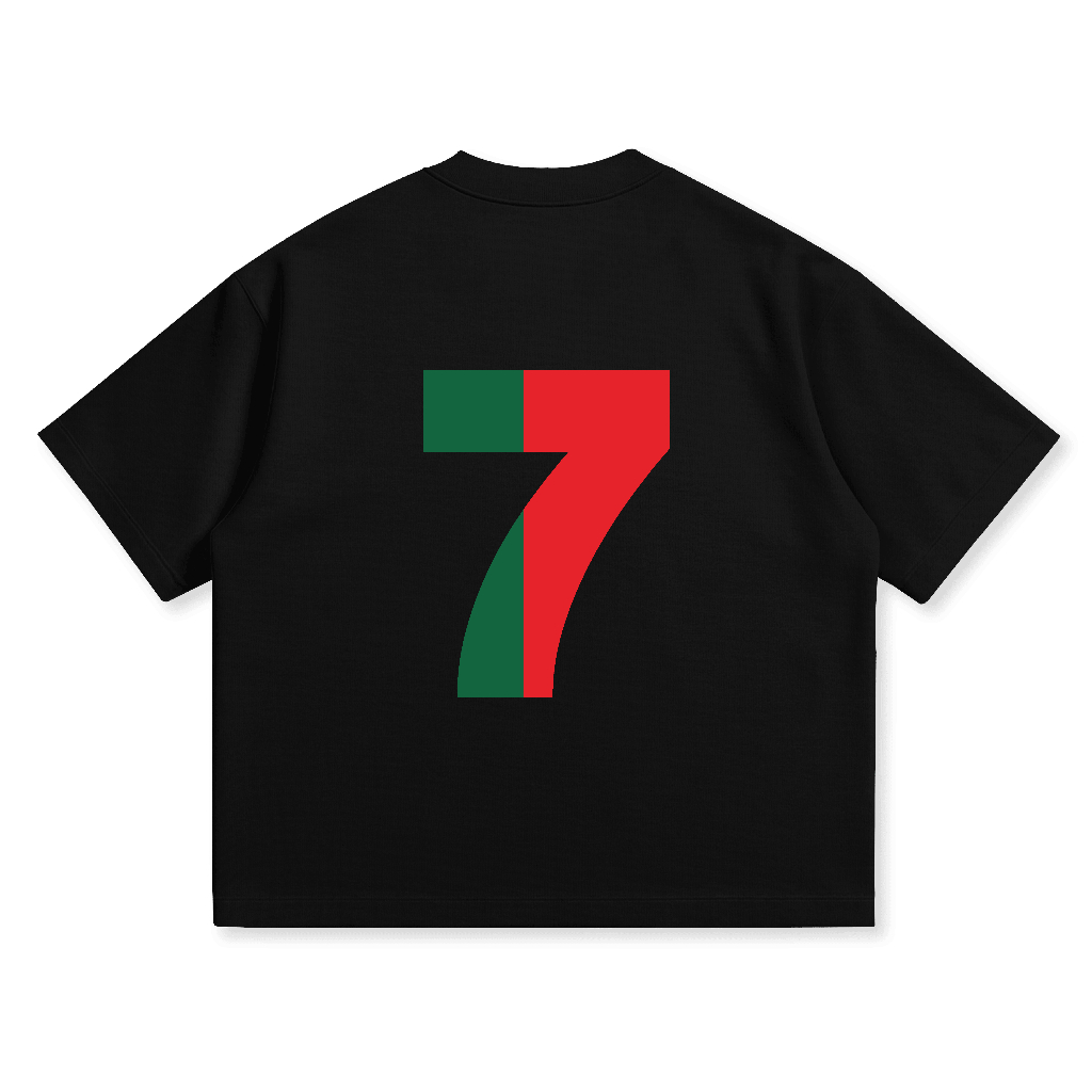 OOTDSUPPLY Boxy Fit Oversize Portugal Black | 20s Boxy World Cup Series | Tshirt Boxyfit l Kaos Boxy OS-OVZ-BX-072