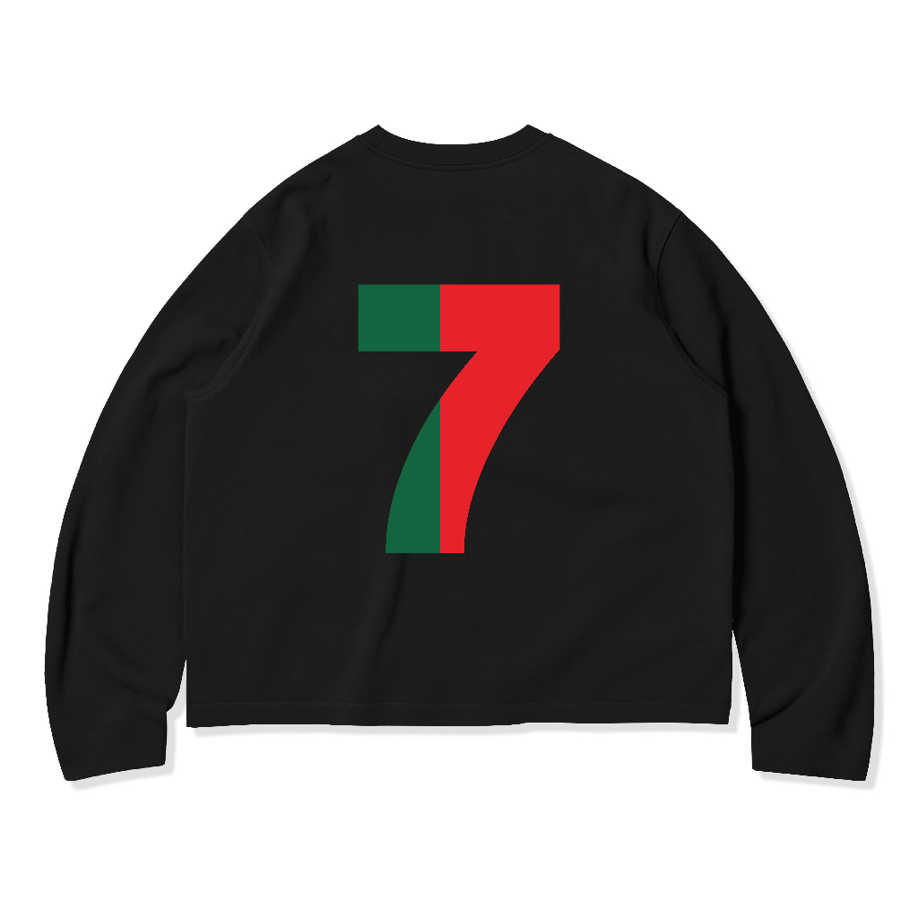 OOTDSUPPLY Longsleeve Boxy 20s Portugal Black l Oversize Boxy World Cups Series | T-Shirt Lengan Panjang l Kaos Panjang I Atasan Unisex | OS-LS-BX-020