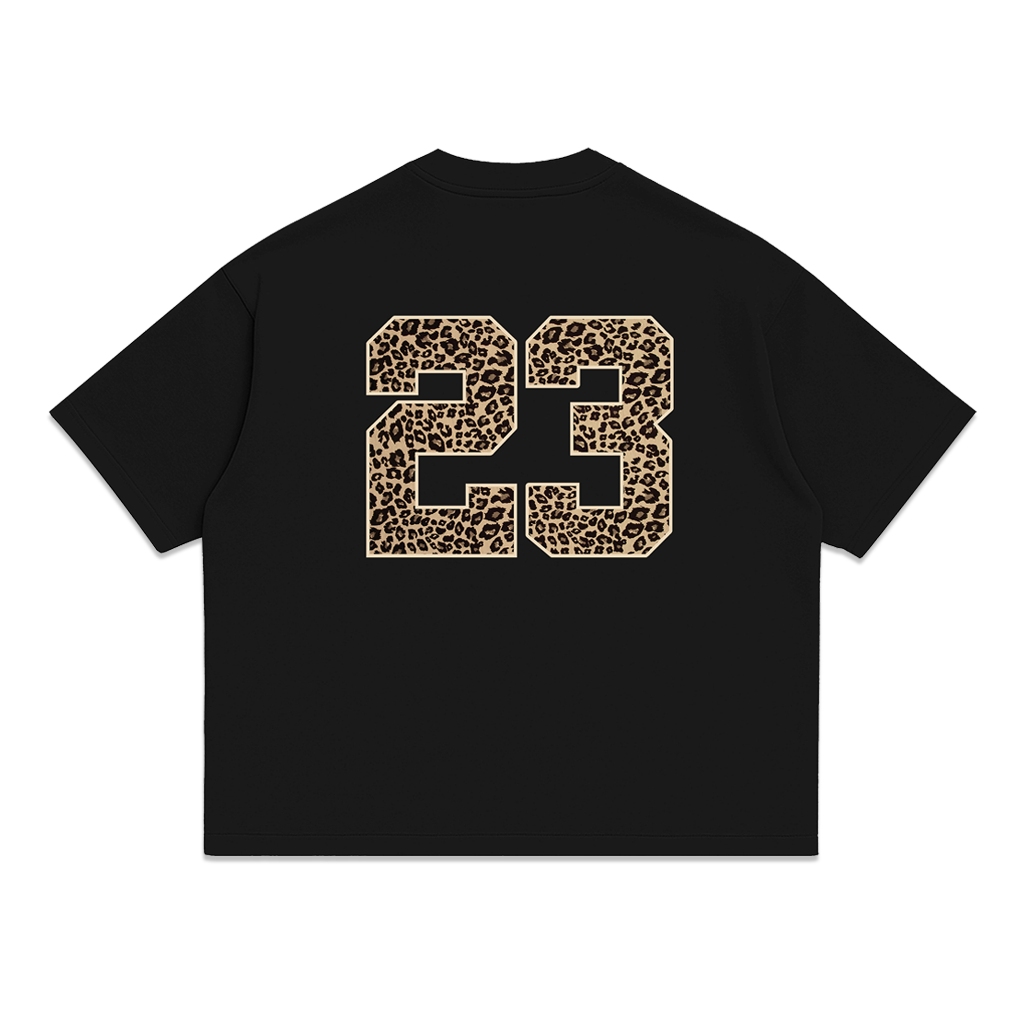 OOTDSUPPLY Boxy Fit Oversize Leopard 23 Black | 20s Boxy Series | Tshirt Boxyfit l Kaos Boxy OS-OVZ-BX-057