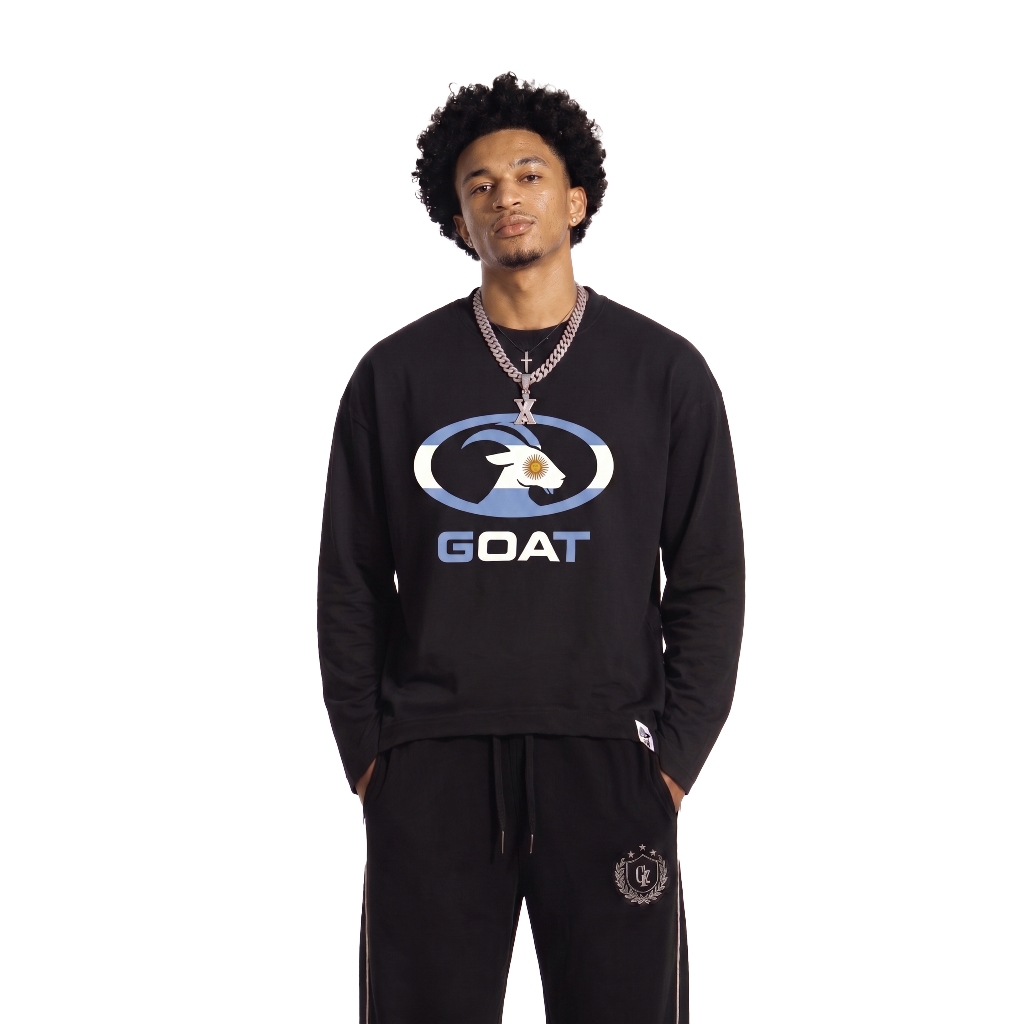 OOTDSUPPLY Longsleeve Boxy 20s Argentina Black l Oversize Boxy World Cups Series | T-Shirt Lengan Panjang l Kaos Panjang I Atasan Unisex | OS-LS-BX-014