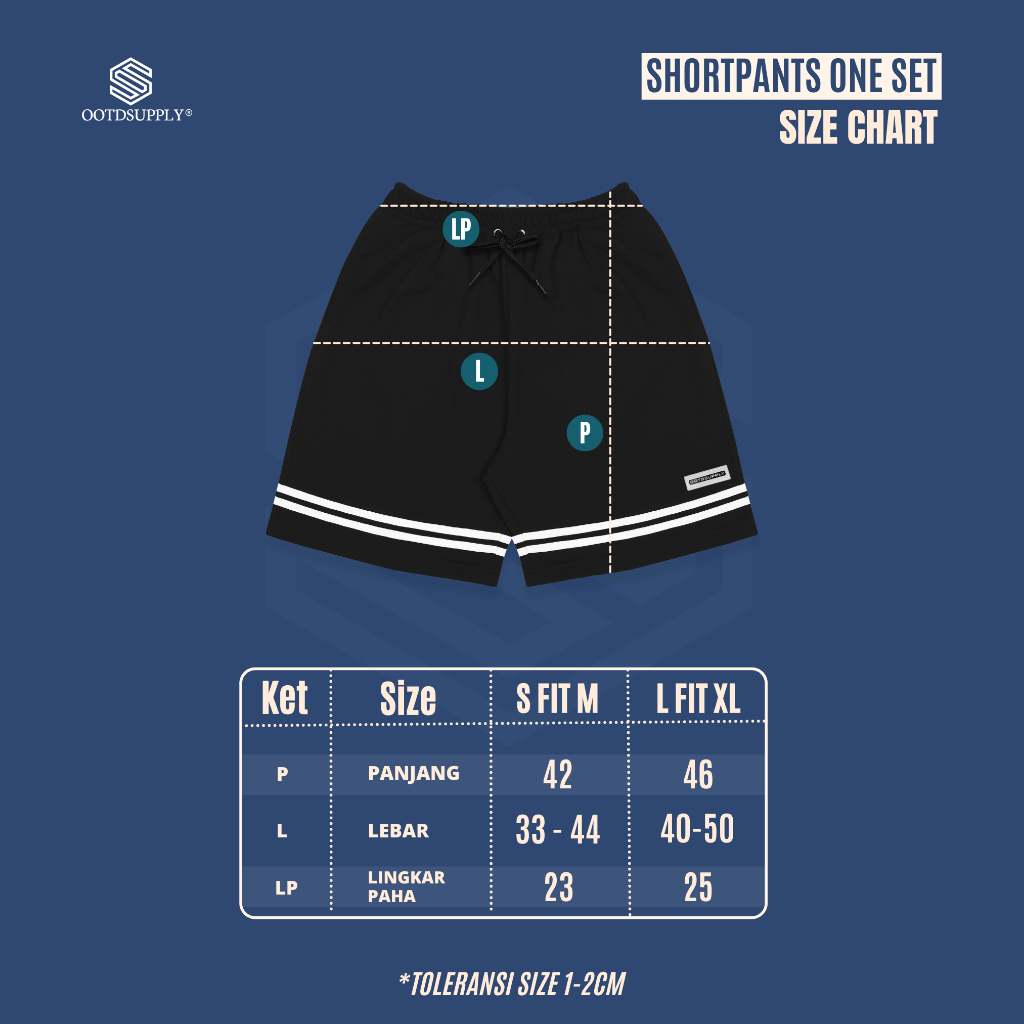 OOTDSUPPLY Celana Pendek Imperial Black & Light Grey l Celana Pendek | Celana Sport Baby Terry | OS-SP-BT-003