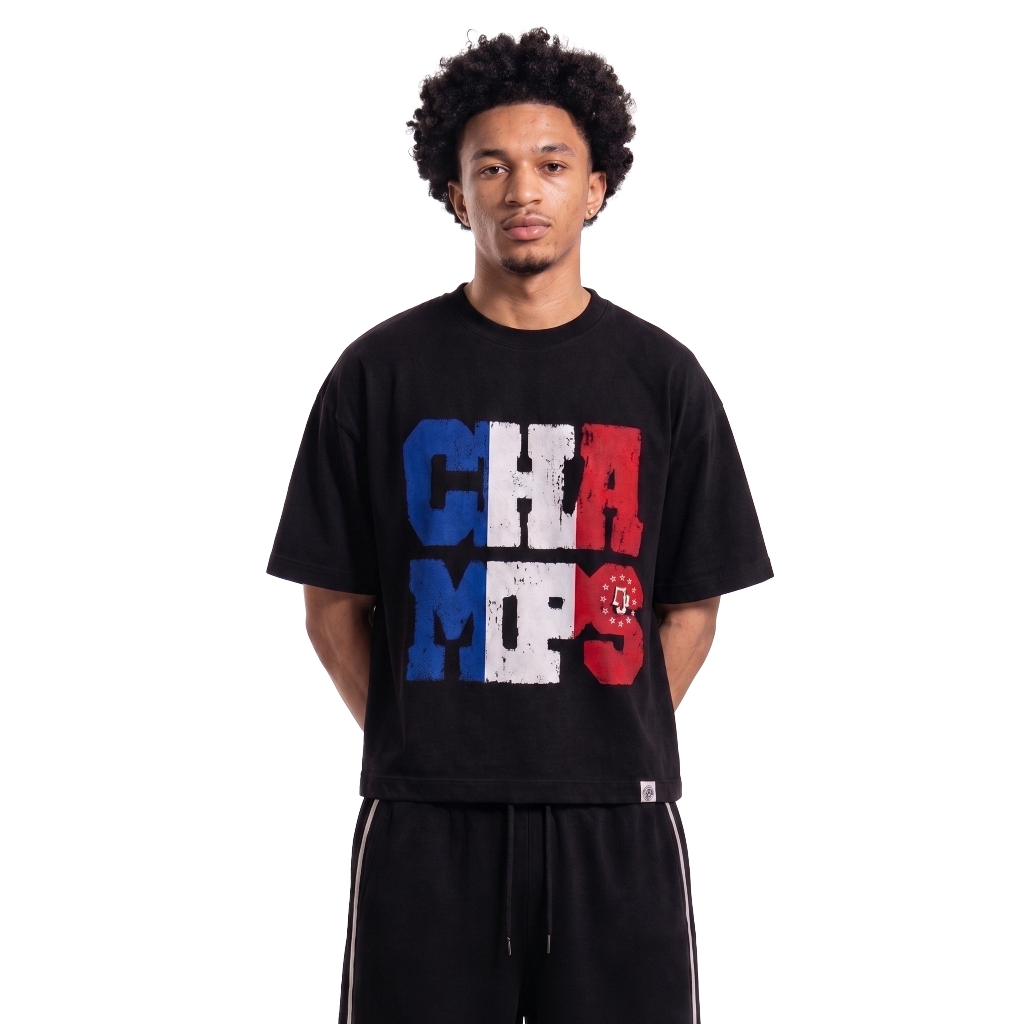 OOTDSUPPLY Boxy Fit Oversize France Black | 20s Boxy World Cup Series | Tshirt Boxyfit l Kaos Boxy OS-OVZ-BX-069