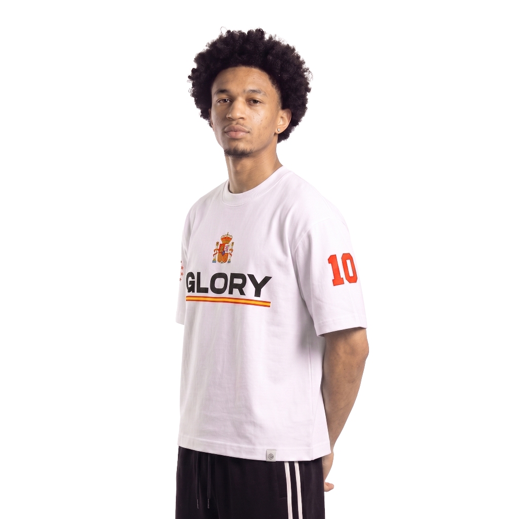 OOTDSUPPLY Boxy Fit Oversize Spain White | 20s Boxy World Cup Series | Tshirt Boxyfit l Kaos Boxy OS-OVZ-BX-073