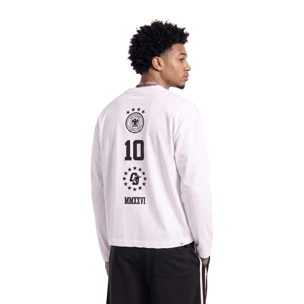 OOTDSUPPLY Longsleeve Boxy 20s Germany White l Oversize Boxy World Cups Series | T-Shirt Lengan Panjang l Kaos Panjang I Atasan Unisex | OS-LS-BX-019