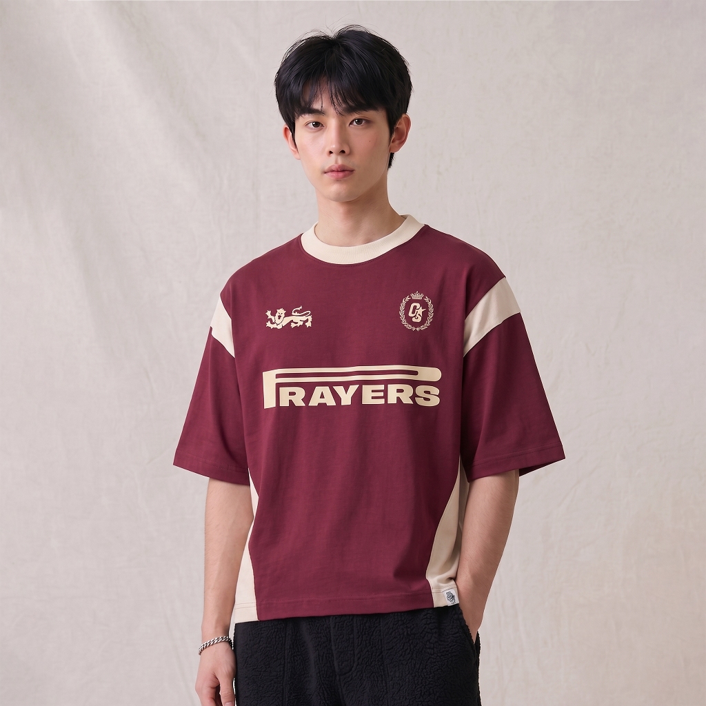 OOTDSUPPLY Oversize Boxy Slava Prayers Maroon Mocca l Tshirt Kaos Boxyfit | OS-OVZ-BX-SLA-002