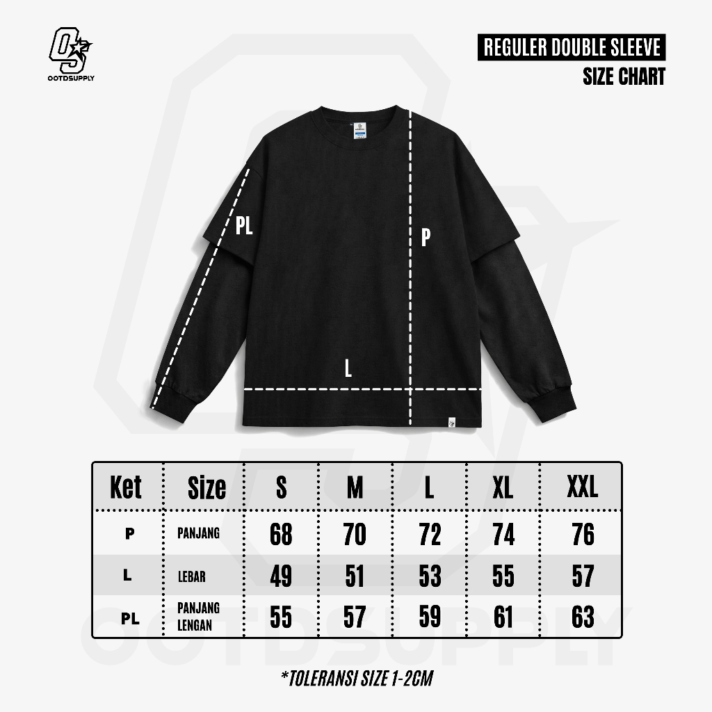 OOTDSUPPLY Longsleeve Doublesleeve La Dominion Maroon White | Longsleeve Reguler Fit | Kaos Lengan Panjang Layer | OS-LS-DS-RIB-MW-006