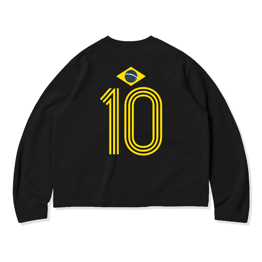 OOTDSUPPLY Longsleeve Boxy 20s Brazil Black l Oversize Boxy World Cups Series | T-Shirt Lengan Panjang l Kaos Panjang I Atasan Unisex | OS-LS-BX-015
