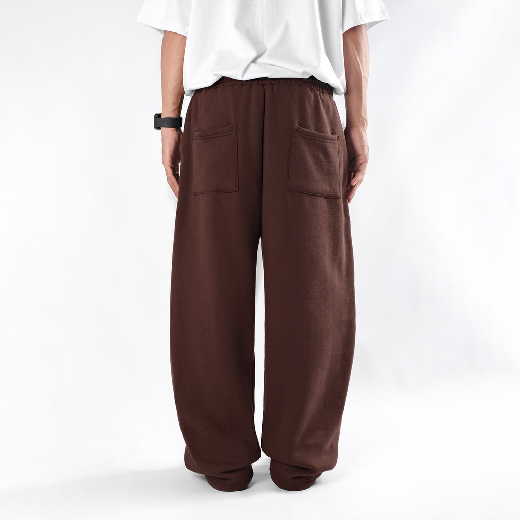 OOTDSUPPLY Baggy Pants Line Circle Embroidery | Celana Panjang Unisex | Celana Sporty | BP-BLK-CE