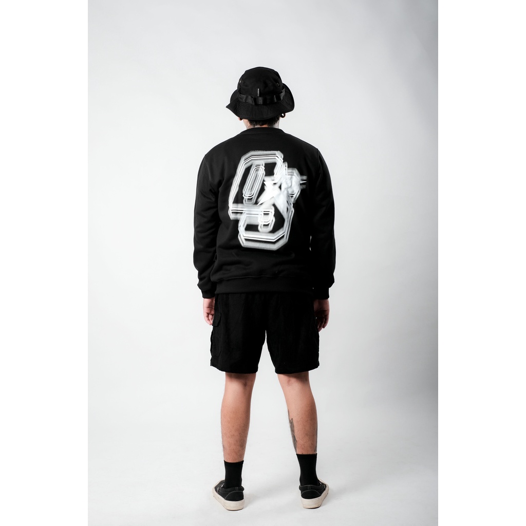 OOTDSUPPLY Crewneck OS Sign Black & Benhur | Sweater Pria & Wanita CN098