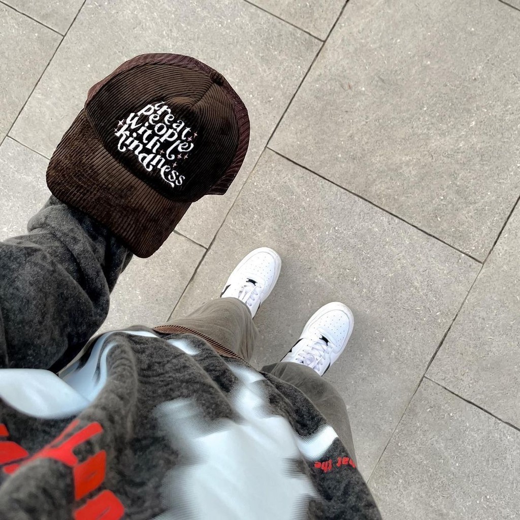 OOTDSUPPLY Topi Trucker Hat Kindness Dark Brown l Trucker Cap l Topi Jaring