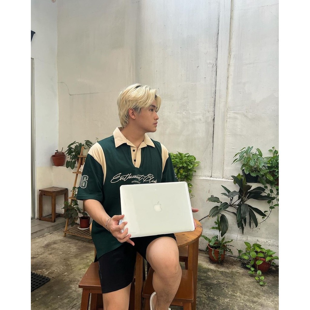OOTDSUPPLY Oversize Rugby Polo Shirt Infinite 96 Green-Mocca | Kaos Polo Pria dan Wanita OVZ-PSRGM021