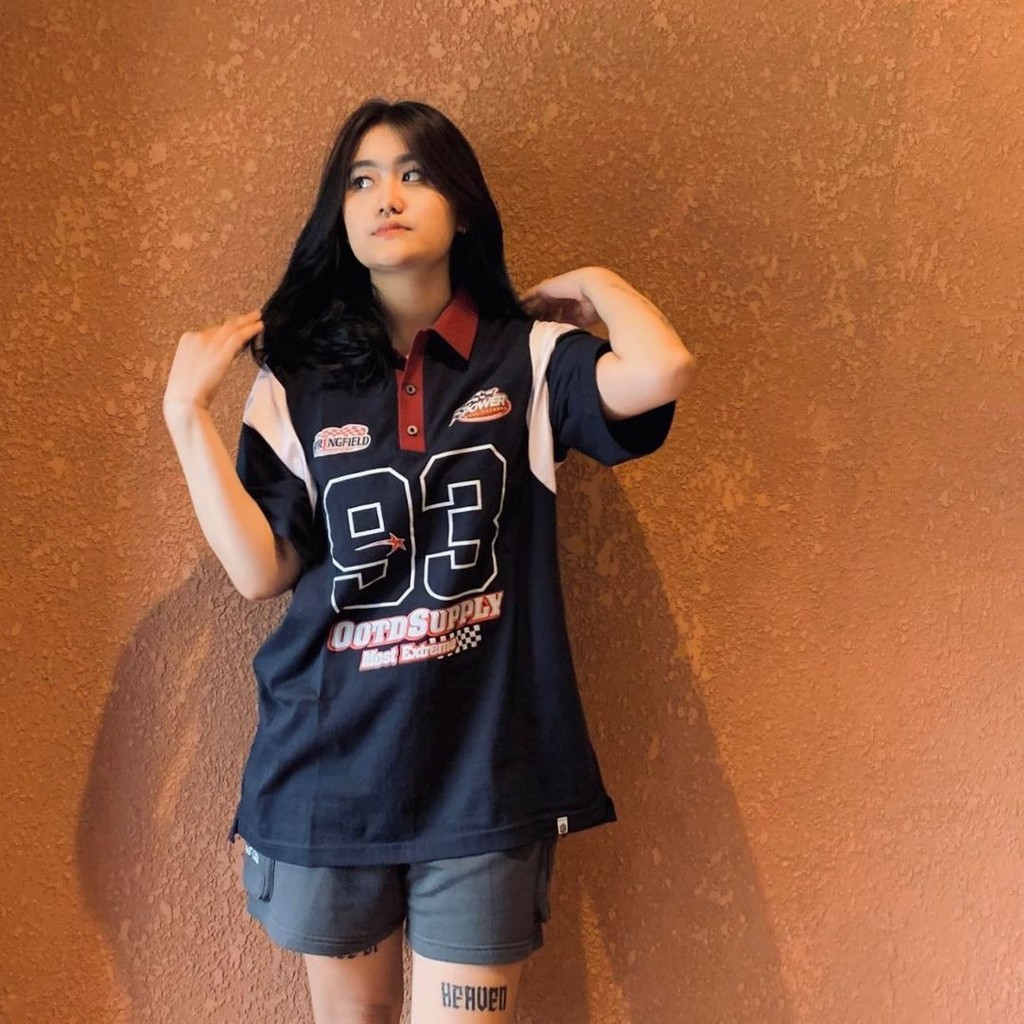 OOTDSUPPLY Oversize Rugby Polo Shirt Springfield Combination | Kaos Polo Pria dan Wanita OVZ-PSR041
