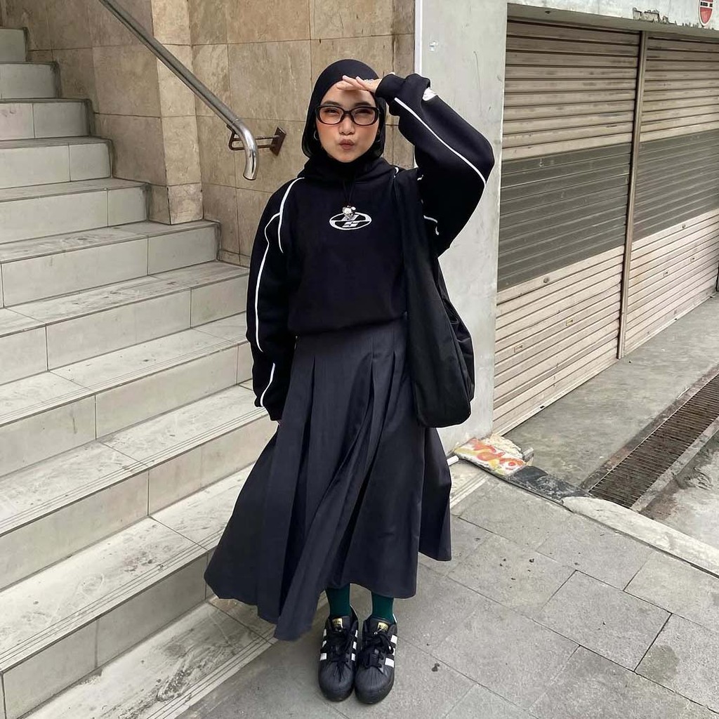 OOTDSUPPLY Hoodie Boxyfit List Neocore Embroidery | Hoodie Boxy fit | HDBXE