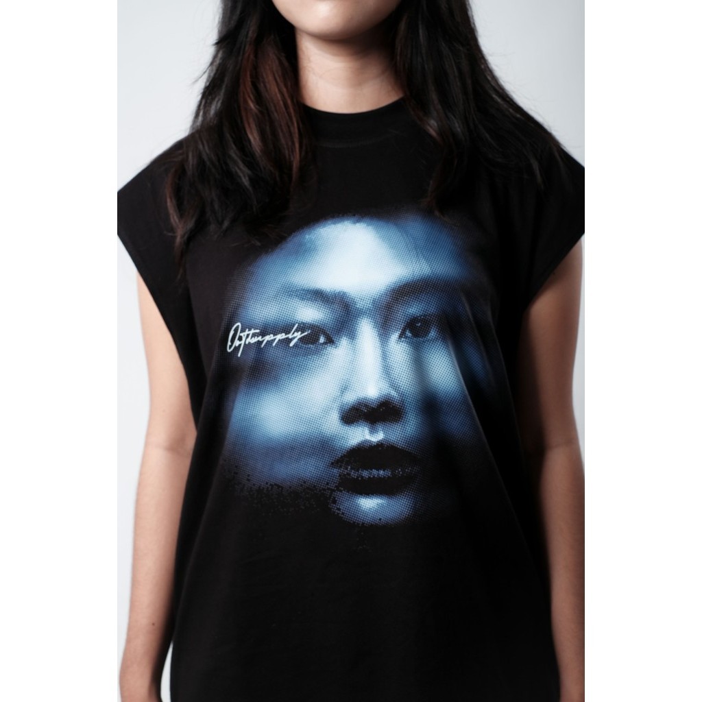 OOTDSUPPLY Oversize Sleeveless Whisper Black l Kaos Oversize Singlet001