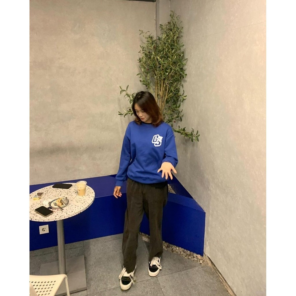 OOTDSUPPLY Crewneck OS Sign Black & Benhur | Sweater Pria & Wanita CN098