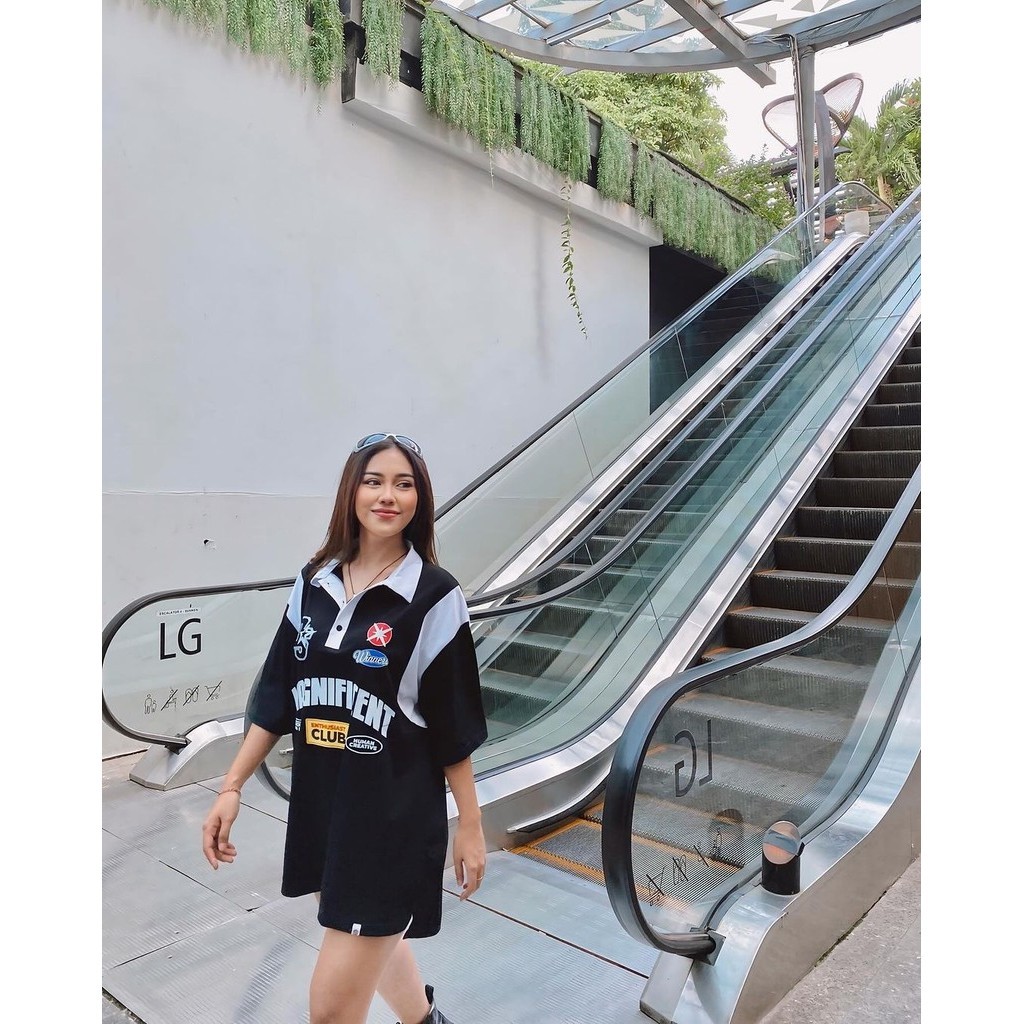 OOTDSUPPLY Oversize Rugby Polo Shirt Magnificent Combination | Kaos Polo Pria dan Wanita OVZ-PSR031