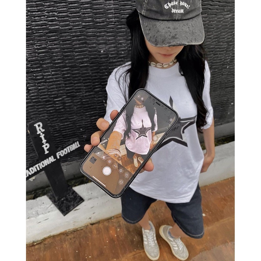 OOTDSUPPLY Reguler Tshirt 24s Lyra Star Black & White | Kaos Pria & Wanita TS070