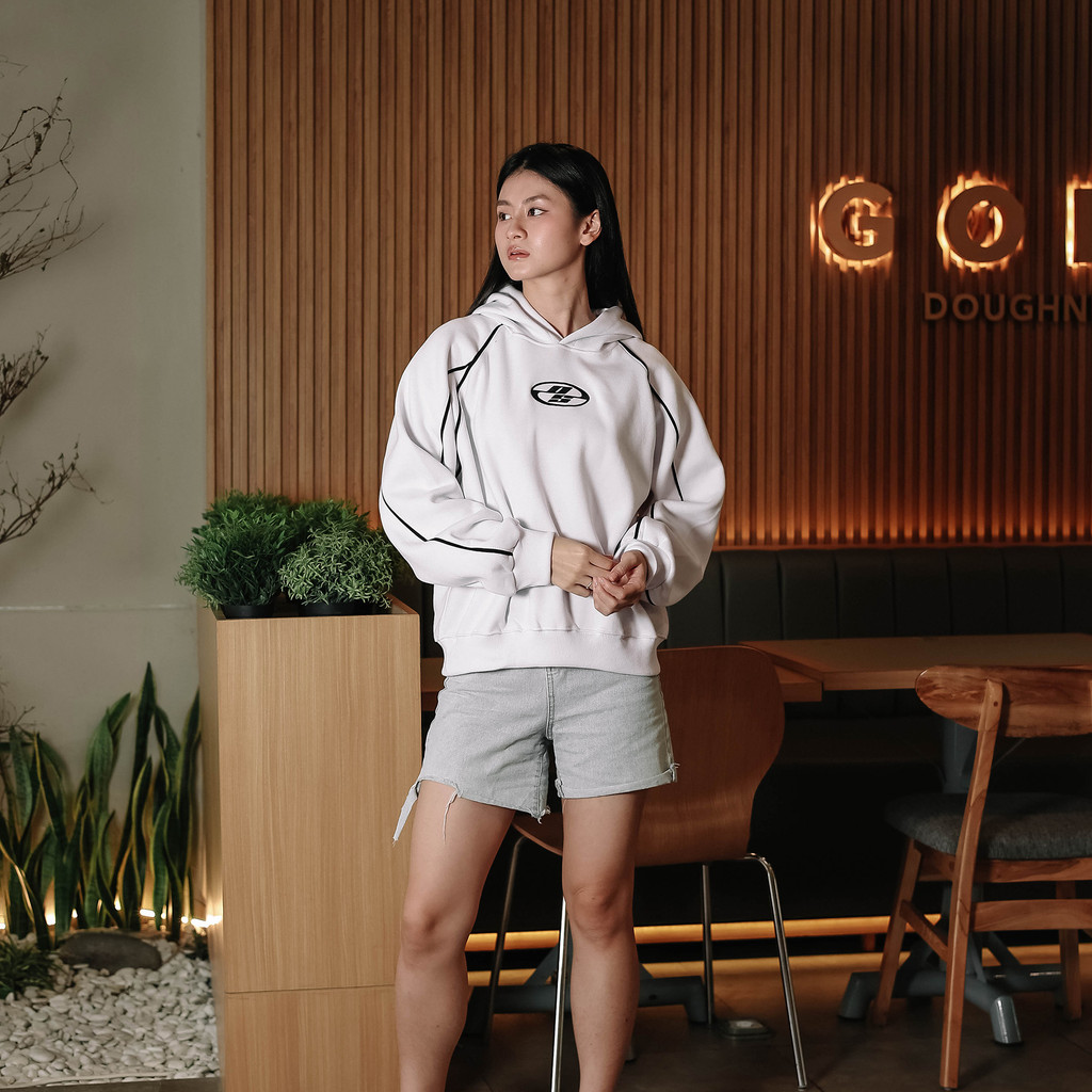OOTDSUPPLY Hoodie Boxyfit List Neocore Embroidery | Hoodie Boxy fit | HDBXE