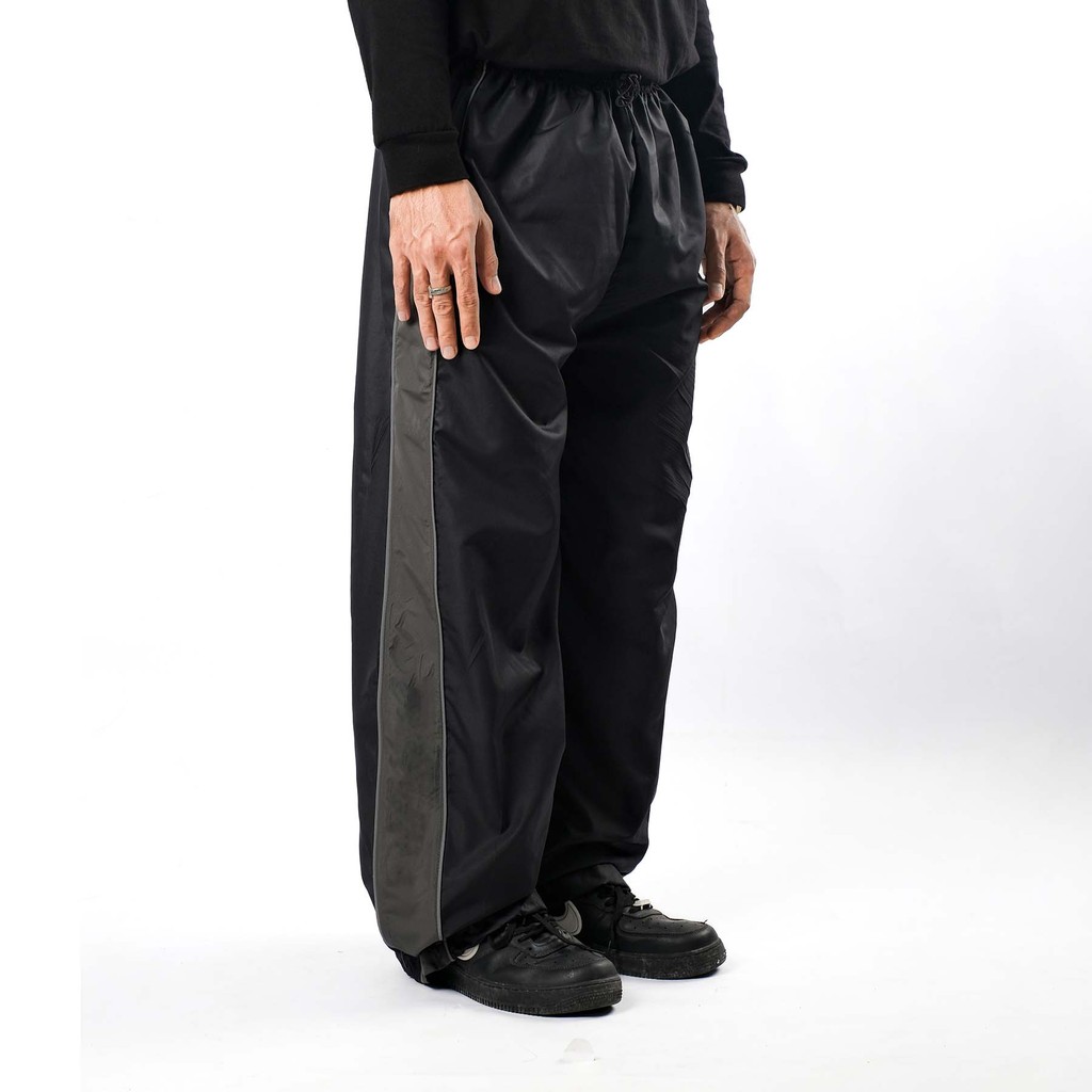 OOTDSUPPLY Trackpant Parachute Circle Black Grey l Celana Panjang Parasut | Longpants Sporty Unisex | TRP-CLN-BGRY