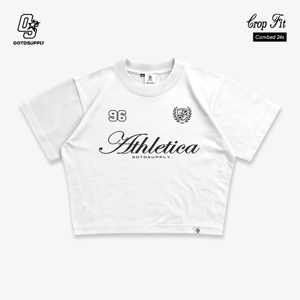 OOTDSUPPLY Croptee Fit Athletica | Croptee Slimfit | Atasan Wanita | Kaos Crop CSF018