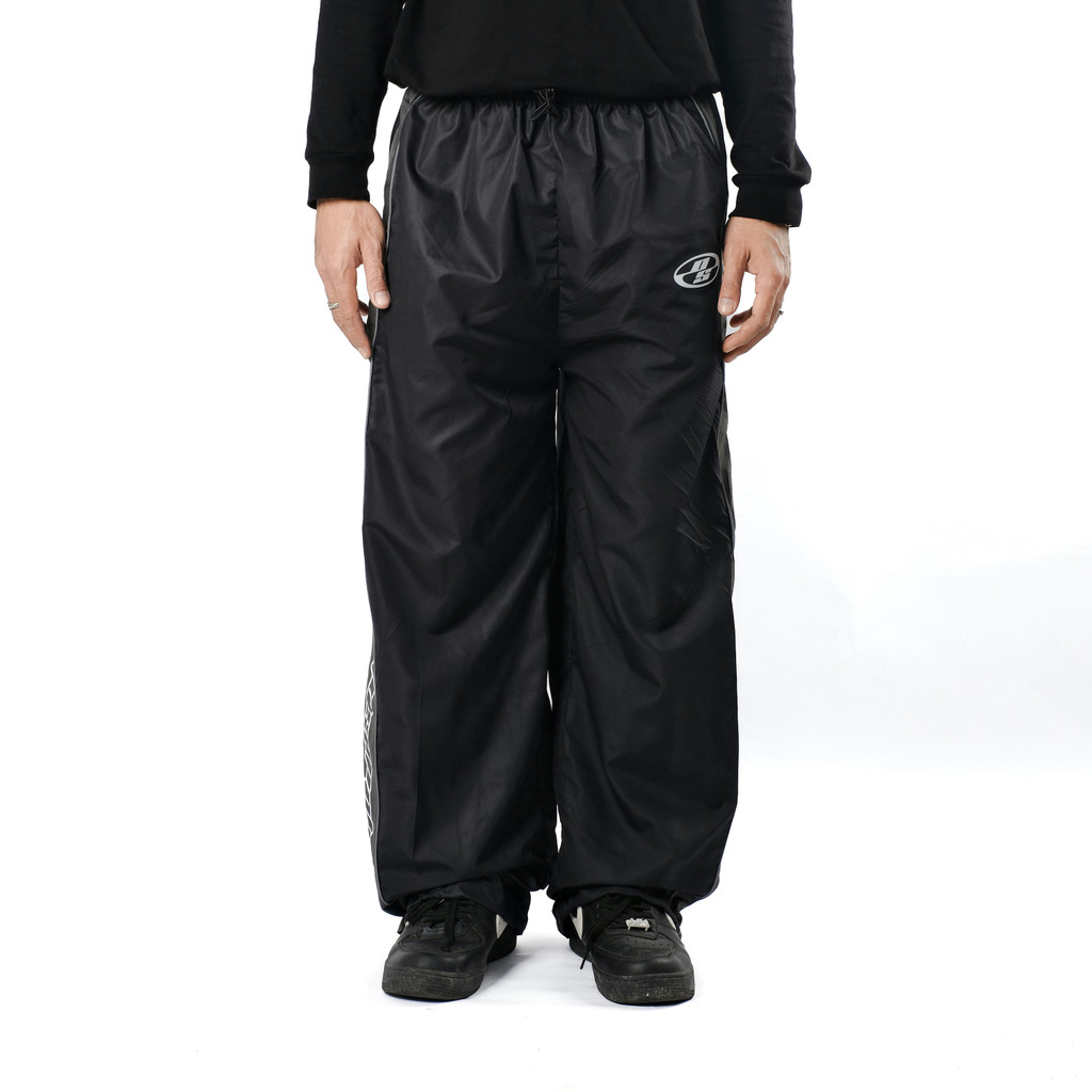 OOTDSUPPLY Trackpant Parachute Neocore Black Grey l Celana Panjang Parasut | Longpants Sporty Unisex | TRP-CLN-BGRY