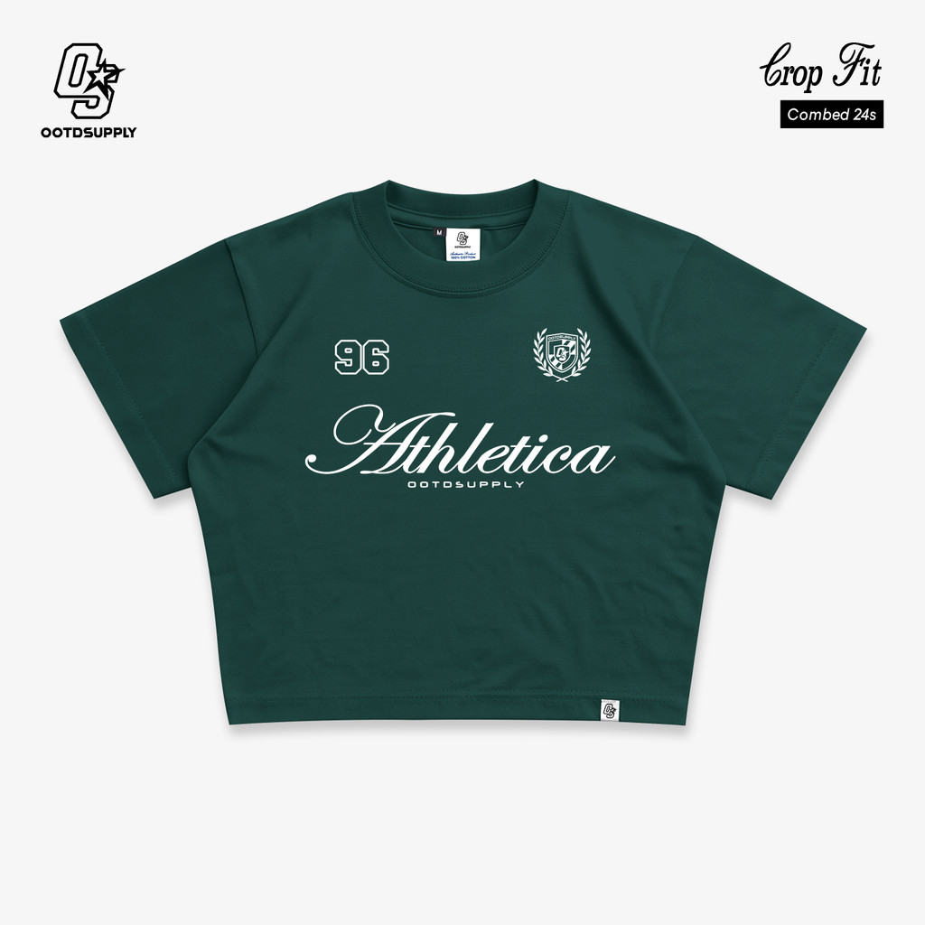 OOTDSUPPLY Croptee Fit Athletica | Croptee Slimfit | Atasan Wanita | Kaos Crop CSF018