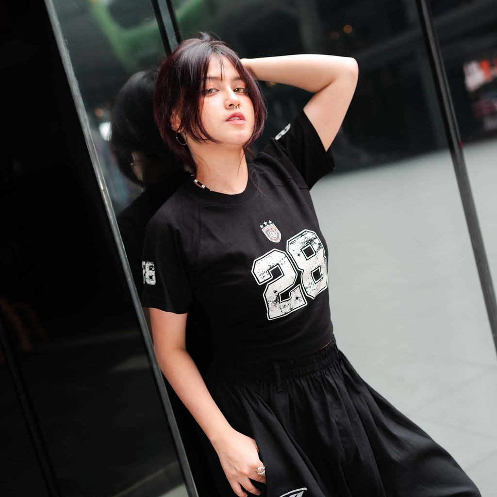 OOTDSUPPLY Croptee Fit Blend 28 Dark Army & Black | Croptee Slimfit | Atasan Wanita | Kaos Crop CSF017