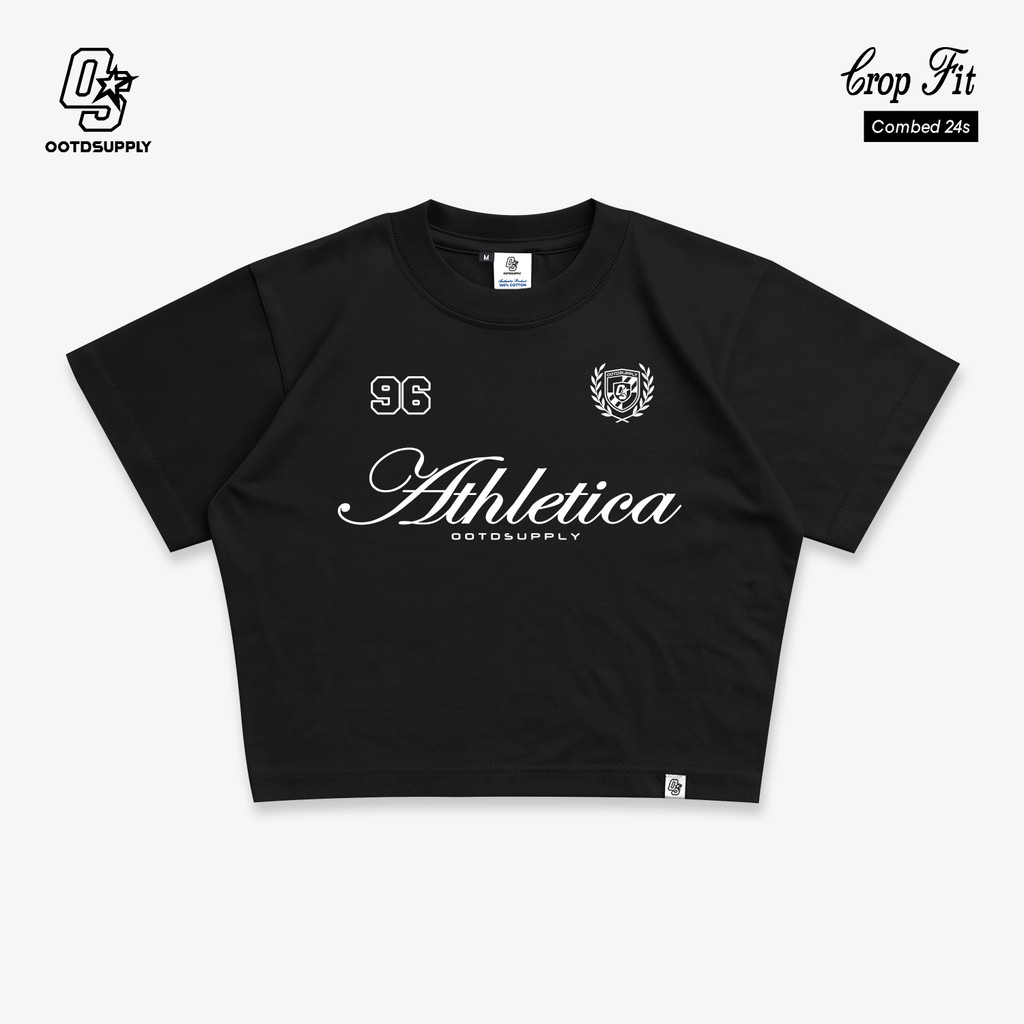 OOTDSUPPLY Croptee Fit Athletica | Croptee Slimfit | Atasan Wanita | Kaos Crop CSF018