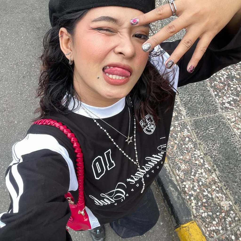 OOTDSUPPLY Longsleeve Boxy Slava Force Ten Black l Atasan Boxy Panjang Unisex | Kaos Lengan Panjang Pria dan Wanita | LS-BX-SLA003