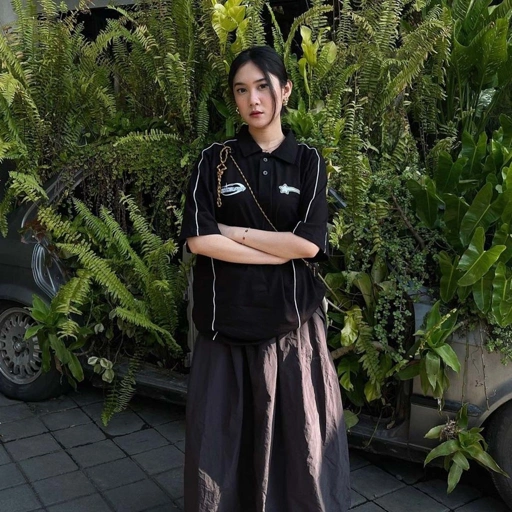 Image of OOTDSUPPLY Oversize Polo Rugby Shirt V.4 WIld Star Black Grey | Kaos Polo Pria dan Wanita PSRGB-V4005