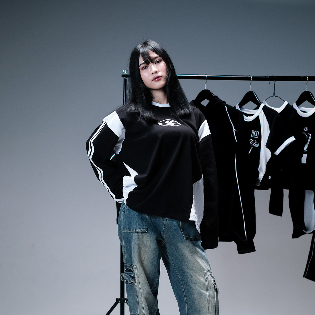 OOTDSUPPLY Longsleeve Boxy Slava Neocore Embroiderry l Atasan Boxy Panjang Unisex | Kaos Lengan Panjang Pria dan Wanita | LS-BX-SLA-NE