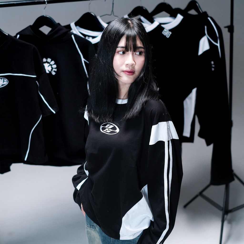 OOTDSUPPLY Longsleeve Boxy Slava Neocore Embroiderry l Atasan Boxy Panjang Unisex | Kaos Lengan Panjang Pria dan Wanita | LS-BX-SLA-NE