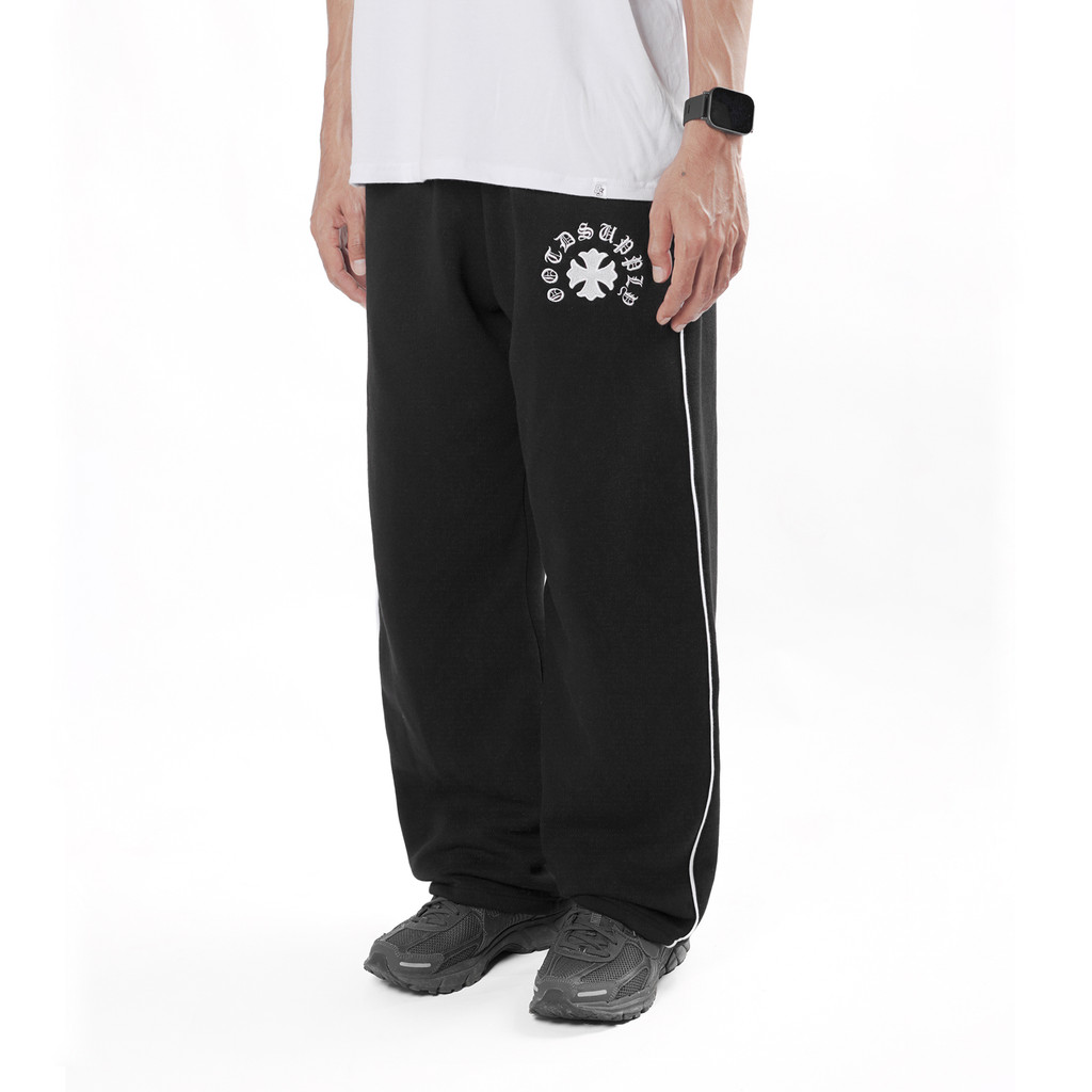 OOTDSUPPLY Baggy Pants Line Mystic Relic | Celana Panjang Unisex | Celana Sporty | BP-BLK-CEE