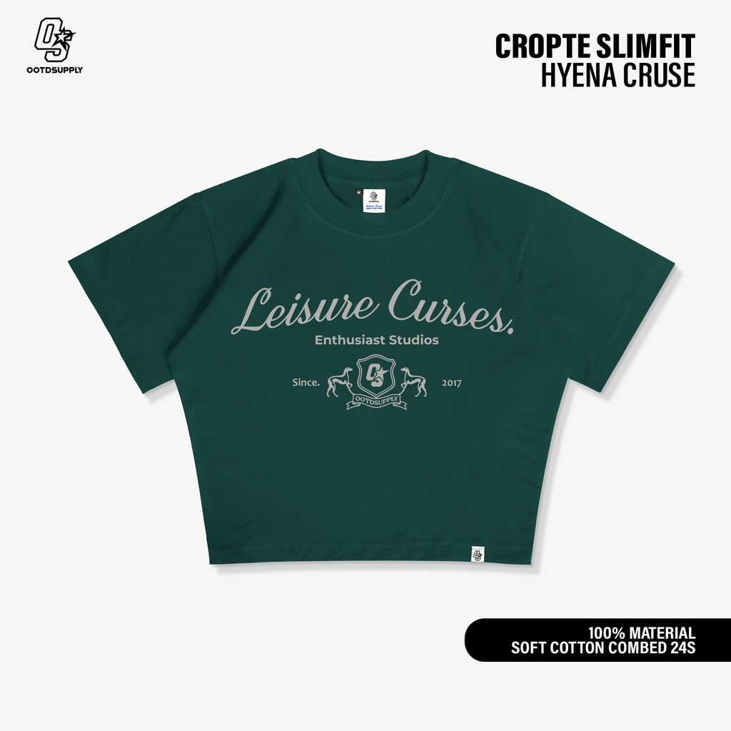 OOTDSUPPLY Croptee Fit Curse | Tshirt Croptee Slimfit | Atasan Wanita | Kaos Crop CSF024