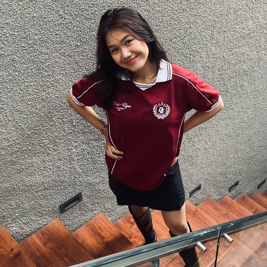 OOTDSUPPLY Polo Shirt Pique Dove Elyses Embroidery l Polo Pique | Kemeja Unisex Kerah V-Neck I OS-PS-PDV-EE