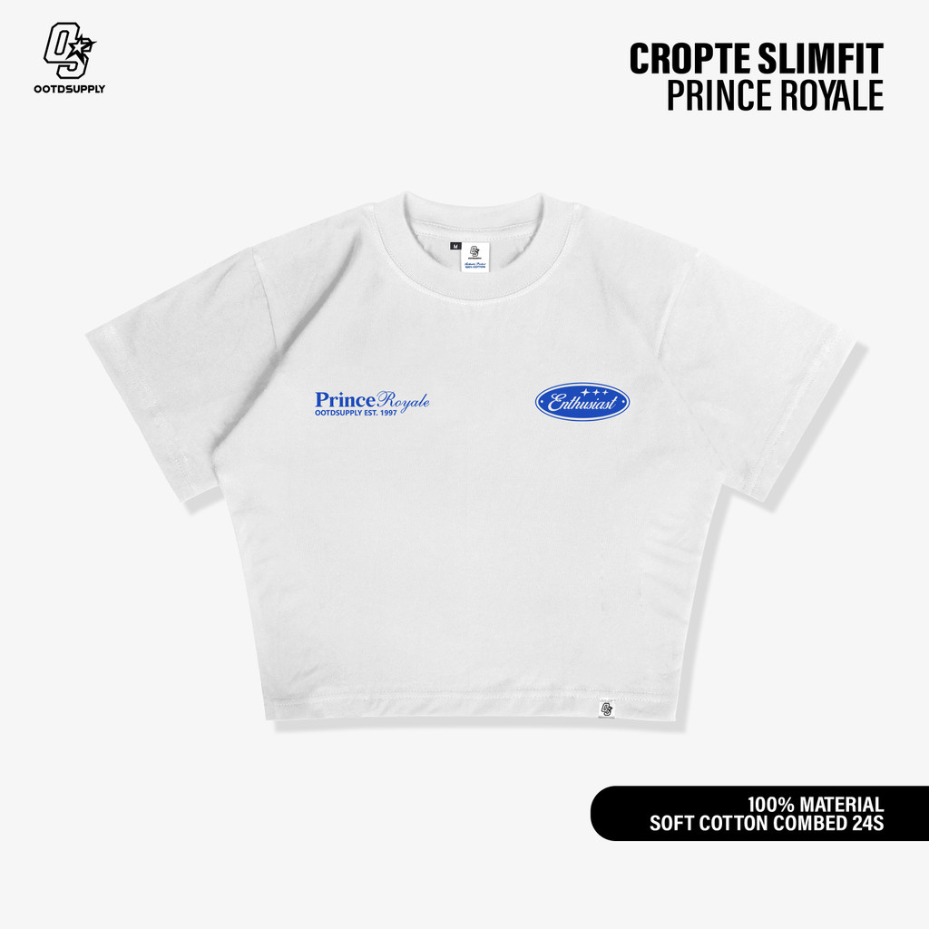 OOTDSUPPLY Croptee Fit Prince | Tshirt Croptee Slimfit | Atasan Wanita | Kaos Crop CSF023