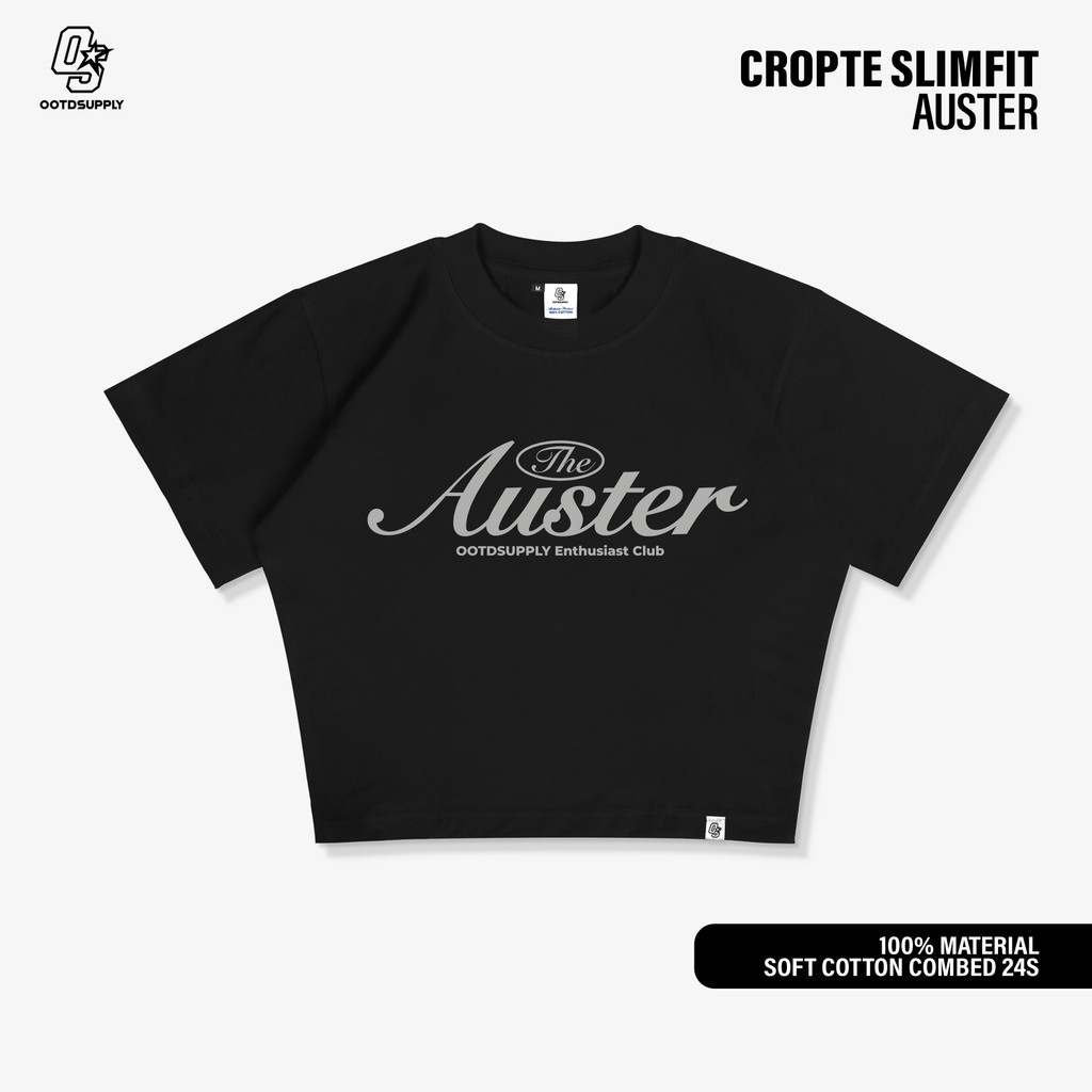 OOTDSUPPLY Croptee Fit Auster | Tshirt Croptee Slimfit | Atasan Wanita | Kaos Crop CSF022