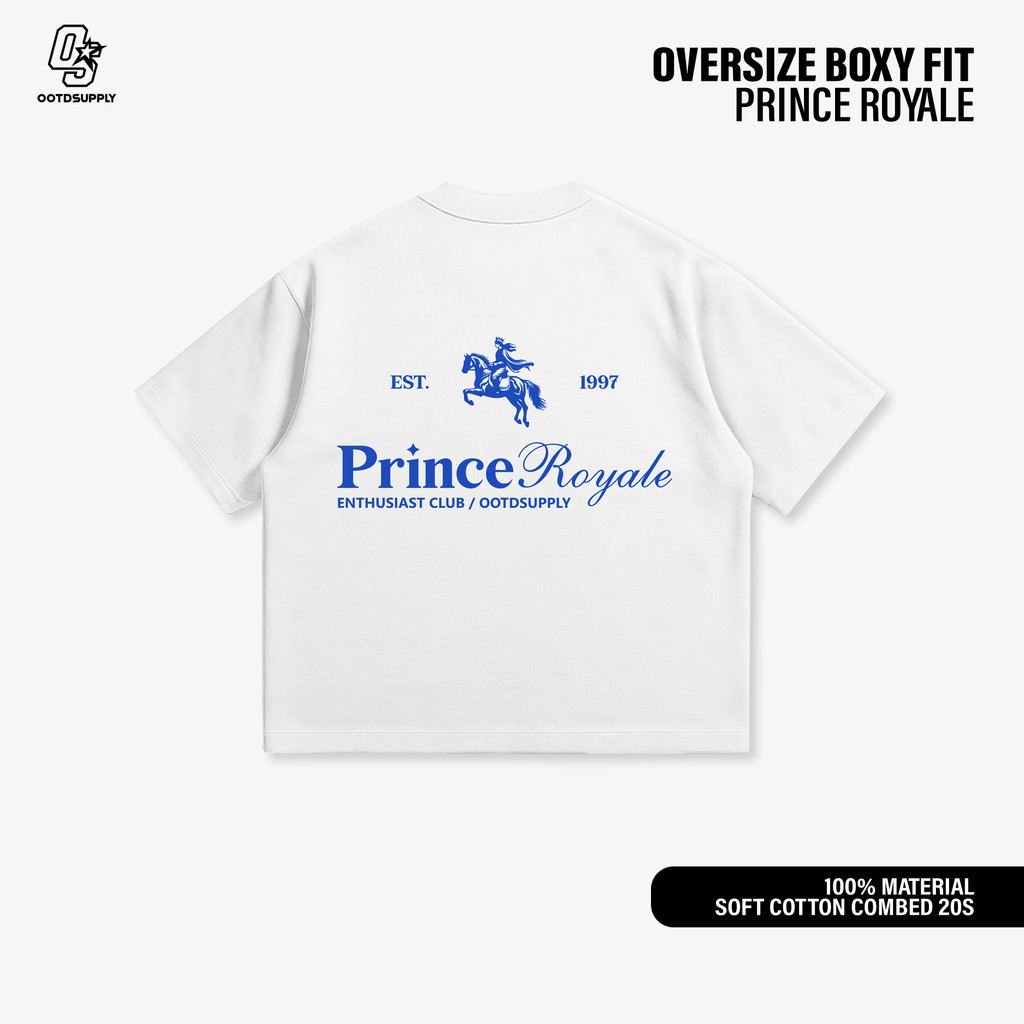 OOTDSUPPLY BoxyFit Oversize Prince Black & White | Kaos Boxy Series | Tshirt Boxy fit l Kaos Boxy OS-OVZ-BX-061