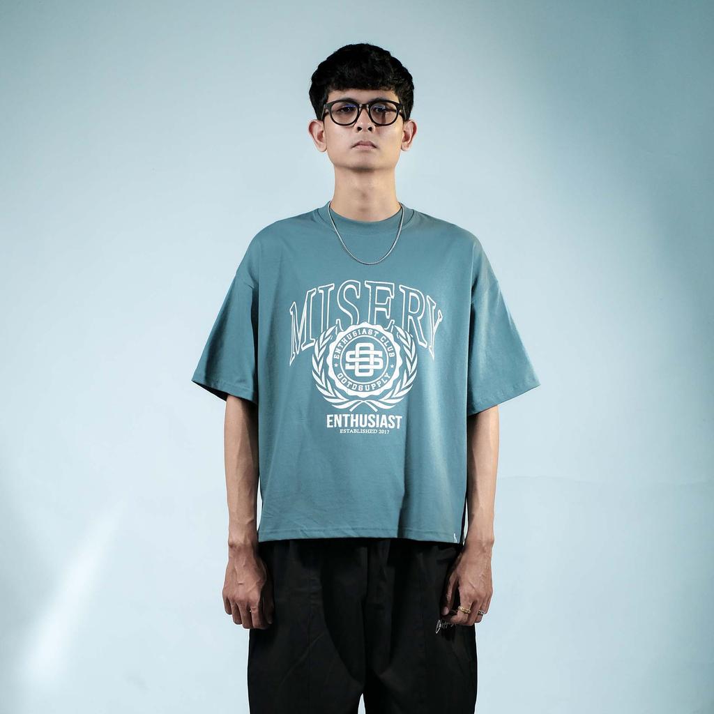 OOTDSUPPLY Boxy Fit Oversize Misery Blue Marinir | 20s Boxy Series | Tshirt Boxyfit l Kaos Boxy OS-OVZ-BX-048
