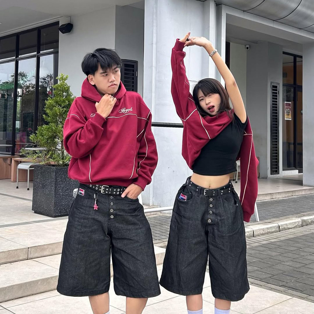OOTDSUPPLY Hoodie Boxyfit Streetline Florence Maroon | Hoodie Boxy fit | Outer Streetwear Unisex | OS-HD-BX-STL-002