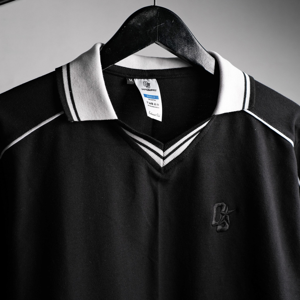 OOTDSUPPLY Polo Shirt Pique Dove OS Sign Embroidery l Polo Pique | Kemeja Unisex Kerah V-Neck I OS-PS-PDV-OSE